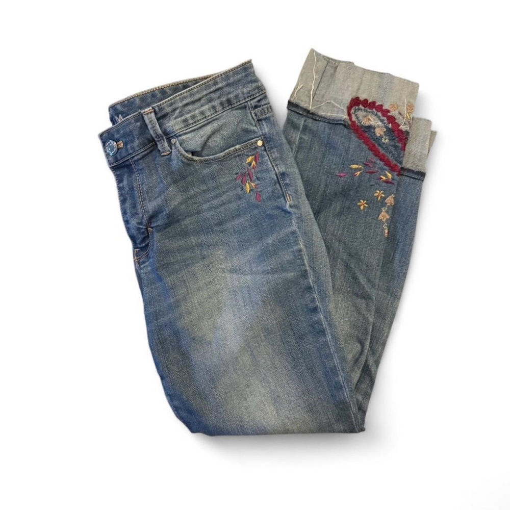 Whit House Black Market Embroidered Denim Jeans